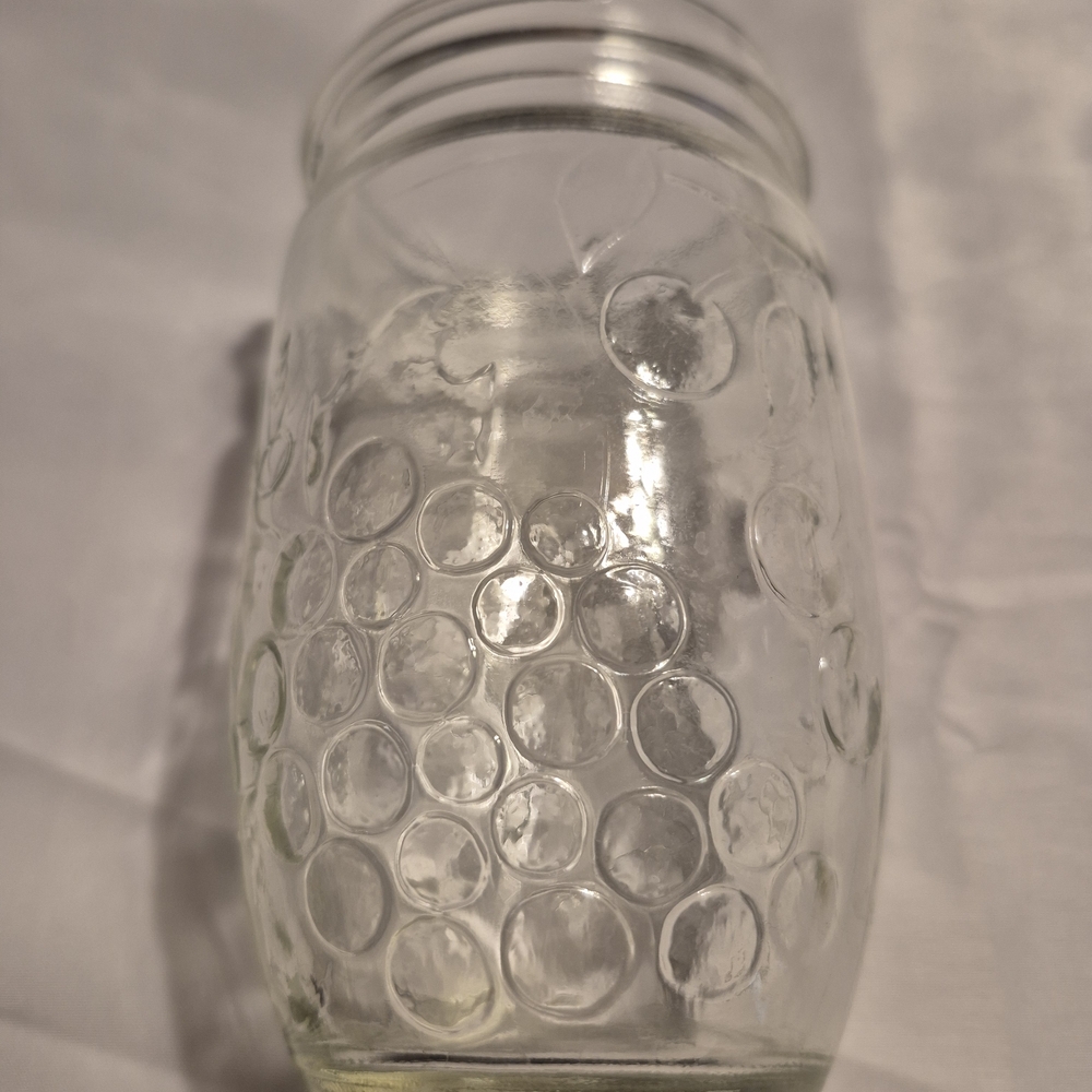 Glass Mason Jar with Bubble Design